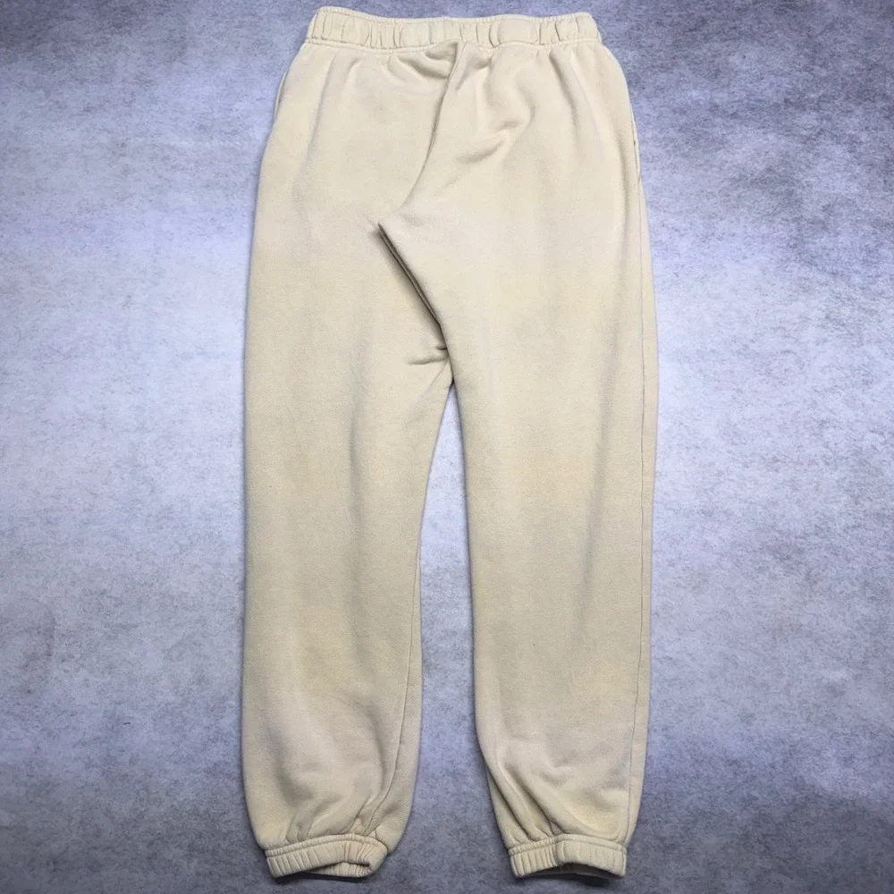 The North Face Regular Fit Mens Medium Beige Logo Cuffed Fleece Sweatpants
